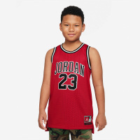 耐克Jordan NBA 童装 字母图案印花运动透气网眼篮球服背心 男童 红色 DO1968-687
