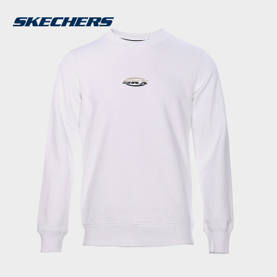 斯凯奇(SKECHERS) 斯凯奇新款男女时尚复古撞色印花情侣针织套头运动卫衣 P122U003-0019