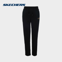 Skechers 运动生活系列 字母印花系带中腰直筒休闲裤 女款 碳灰 P122W010-0018