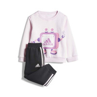 adidas 童装 卡通印花休闲运动婴幼儿套装 婴童 粉色+黑色 HM9635