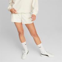 PUMA 纯色Logo刺绣抽绳常规短裤 女款 纯白色 620598-65