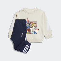 adidas x 迪士尼 联名款 童装 卡通动漫条纹圆领套头长袖T恤直筒长裤婴幼儿套装 婴童 IB7751