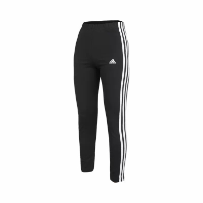 adidas 童装 G 3s Leg Logo条纹印花直筒训练运动裤 女童 黑色 GN4046
