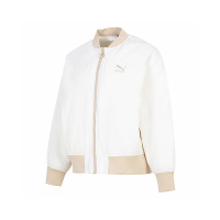 PUMA 纯色立领运动休闲保暖夹克外套 女款 白色 535585-65