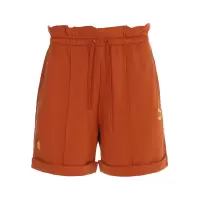 PUMA 纯色抽绳系带品牌Logo印花直筒短裤 女款 橘色 538773-64