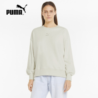 Puma Logo刺绣运动圆领套头卫衣 女款 棉麻本色 535327-99