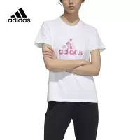 adidas Fi Foil Tee 印花圆领运动短袖T恤 女款 白色 GP0699