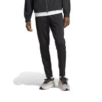 adidas 纯色条纹锥形运动长裤 男款 黑色 HY3781