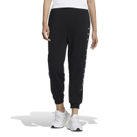 adidas 徽标Logo休闲系带束脚运动长裤 女款 黑色 IA5231