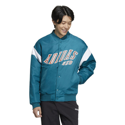 adidas U Bbal Jkt Pad1 运动休闲保暖棉服 冬季 男款 绿色 HN4795