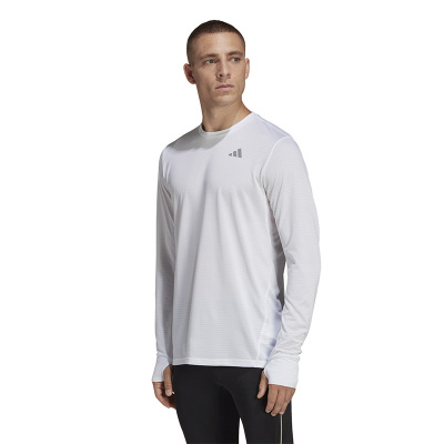 adidas Logo印花圆领套头长袖T恤 男款 灰色 HR6599