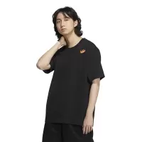 adidas originals 纯色Logo刺绣圆领宽松短袖T恤 男女同款 黑色 HS1916