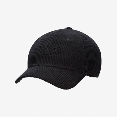 Nike 耐克男帽 CLUB 灯芯绒软顶黑色休闲运动帽 FB5375-010