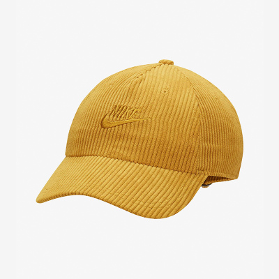Nike 耐克男帽 CLUB 灯芯绒软顶黄色休闲运动帽 FB5375-716