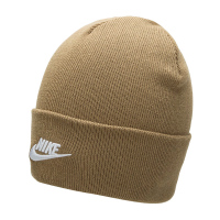 Nike 耐克帽子冬季新款卡其色简约休闲保暖翻边针织毛线运动帽 FB6528-247