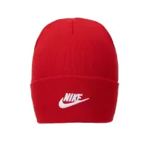 Nike 耐克帽子冬季新款红色简约休闲保暖翻边针织毛线运动帽 FB6528-657