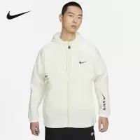 Nike耐克男子连帽梭织夹克夏新款水彩图案薄款网眼外套HF6170-133