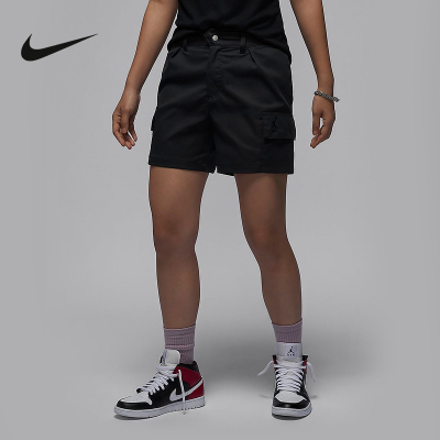 Jordan耐克短裤女夏季款机能风工装梭织布刺绣运动热裤FN5682-010