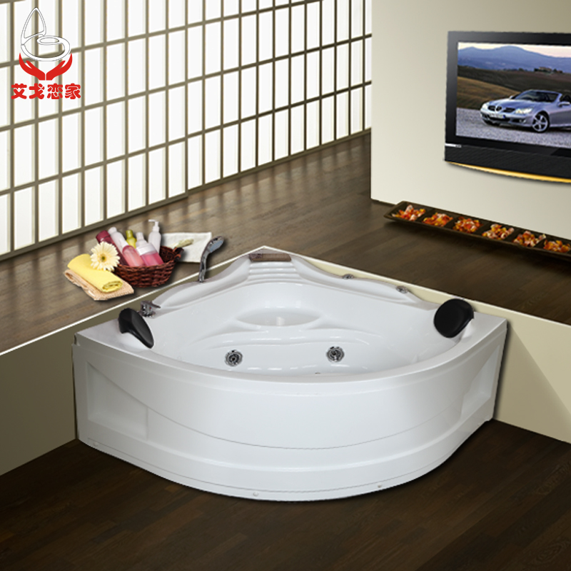 艾戈恋家 成人双人浴缸 按摩冲浪浴缸 弧扇形亚克力浴缸3013-X 定制空缸 1.3M