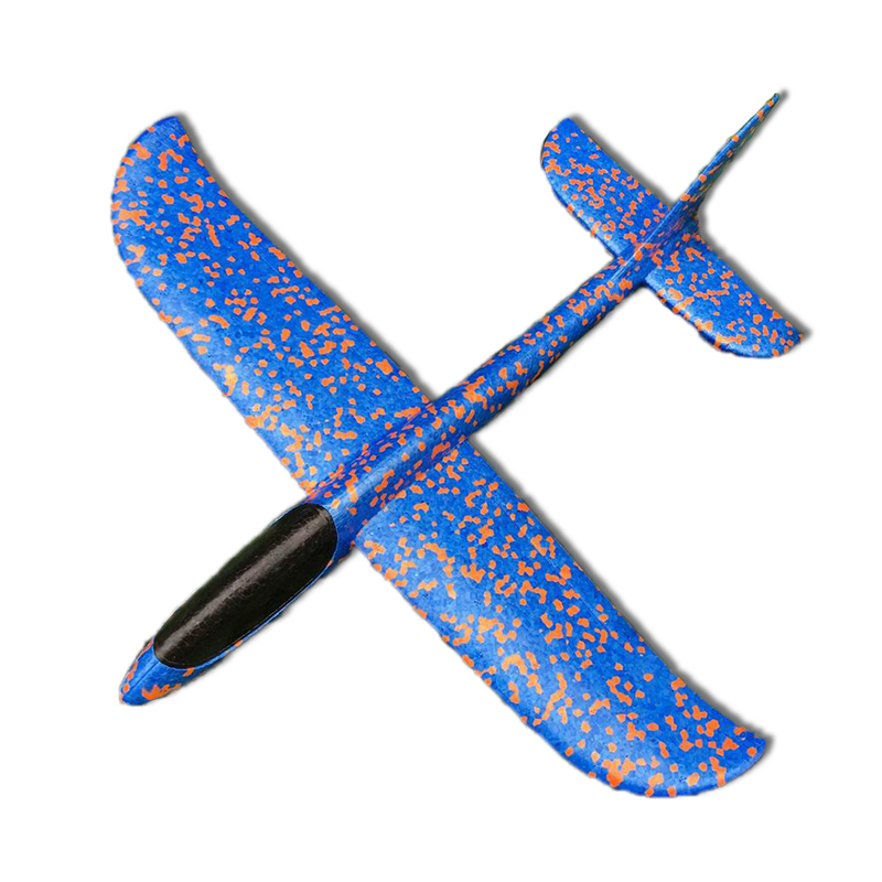 儿童EPP泡沫飞机手抛滑翔机 户外儿童拼装玩具手掷飞机模型 迷彩蓝款