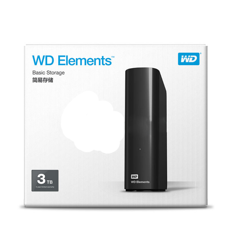 西部数据（WD） Elements Desktop 3.5英寸移动硬盘3TB WDBWLG0030HBK-SESN