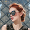 海伦凯勒新款太阳镜女款 猫眼款圆框时尚镀膜 魅惑感性之美墨镜女H8611