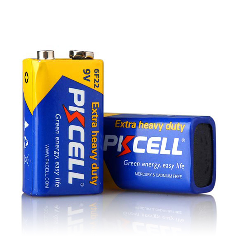 PKCELL 9v方块电池6f22 九伏方形一次性话筒碳性叠层干电池10节装