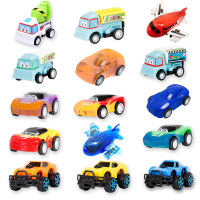 贝迪施 卡通Q版回力工程车儿童益智创意玩具回力车宝宝玩具卡通炫彩车1只装