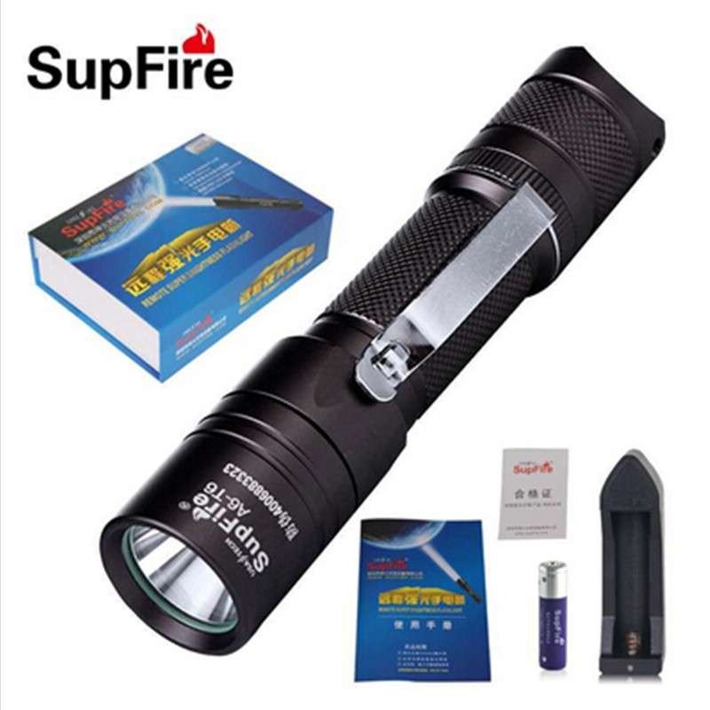 Supfire/神火 A6强光手电筒 微型迷你充电远射 进口CREE T6 LED 户外 带低电压预警防水防摔强光