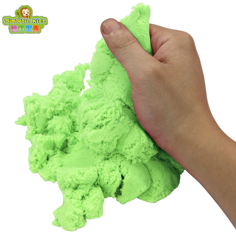 仙邦宝贝 太空DIY玩沙玩具 活力动力沙彩泥无毒橡皮泥DIY粘土1000克 3951绿色