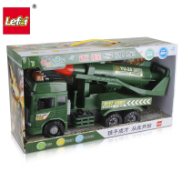 LEFEI/乐飞军事音乐ABS非充电车模型车近程导弹车 惯性军事战车工程车玩具1-3岁