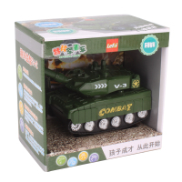 LEFEI/乐飞 儿童惯性迷你坦克/军事战车克模型导弹战车玩具塑料滑行车1-3岁 单只彩盒装 （款式随机）