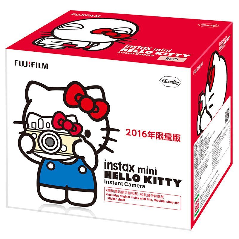 富士hellokitty纪念款相机限量版（可爱红）粉丝版 美颜自拍神器 LOMO胶片相机 礼物 官方正品