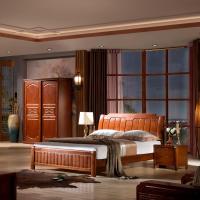 床 现代中式实木床1.5米 双人床1.8米带气动高箱储物床 卧室家具橡木床 抽屉款 1500*1900