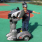 乐能兰博骑士儿童四轮童车机器人遥控电动玩具车可站人的机器人车
