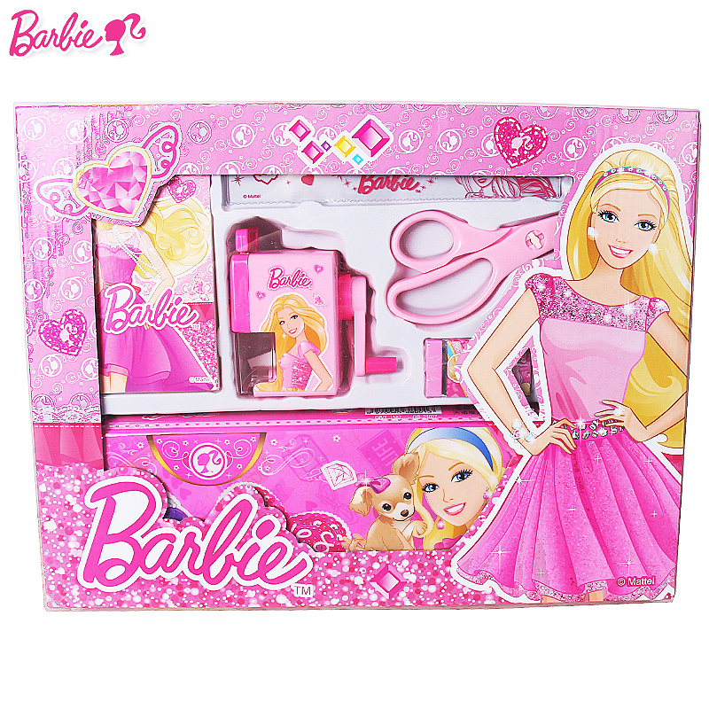 芭比公主女童文具礼盒套装 小学生儿童礼物 女孩学习用品文具套盒8020