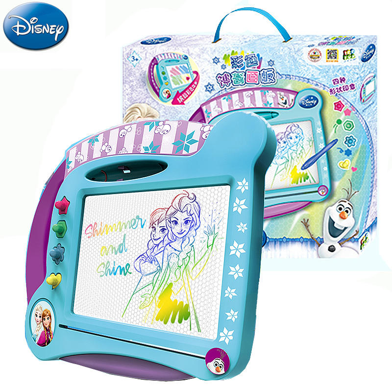 迪士尼儿童磁性画板涂鸦画画板婴幼儿写字板宝宝1-3岁小孩绘画板 冰雪款