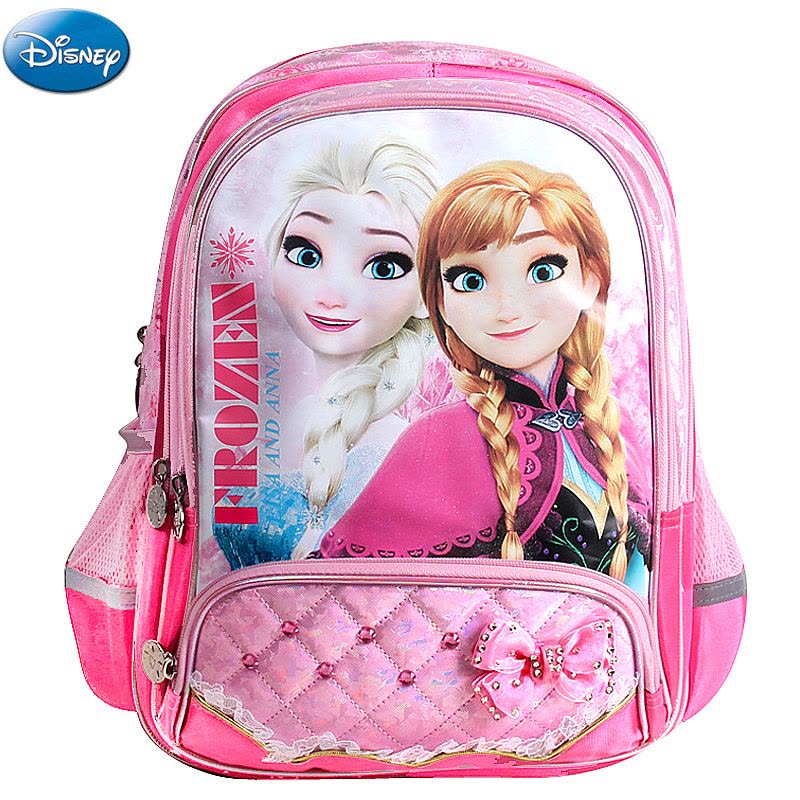 迪士尼冰雪奇缘双肩书包小学生女1-4年级女童书包背包粉色图片