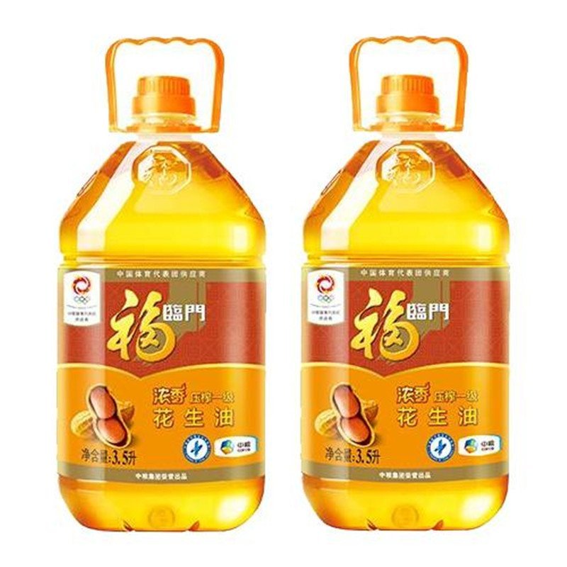 福临门浓香压榨一级花生油3.5L*2 新老包装随机发