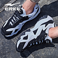 鸿星尔克ERKE跑步鞋男女新款运动鞋黑白复古慢跑鞋情侣款跑鞋