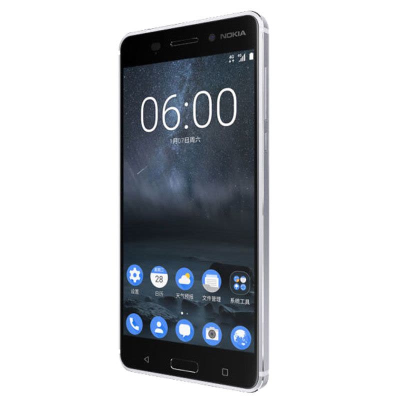 诺基亚6 (Nokia6) 4GB+64GB 银色 双卡双待 移动联通电信全网通4G手机 诺基亚手机图片