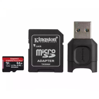 金士顿(KINGSTON)TF卡64GB存储卡U3 V90 A1带卡套和读卡器适合switch无人机 运动相机内存卡8K