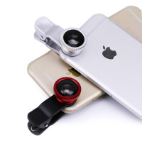 都纳DUNA C1手机镜头 美颜自拍鱼眼拍照广角微距三合一拍摄镜头三星苹果智能手机通用(金色)