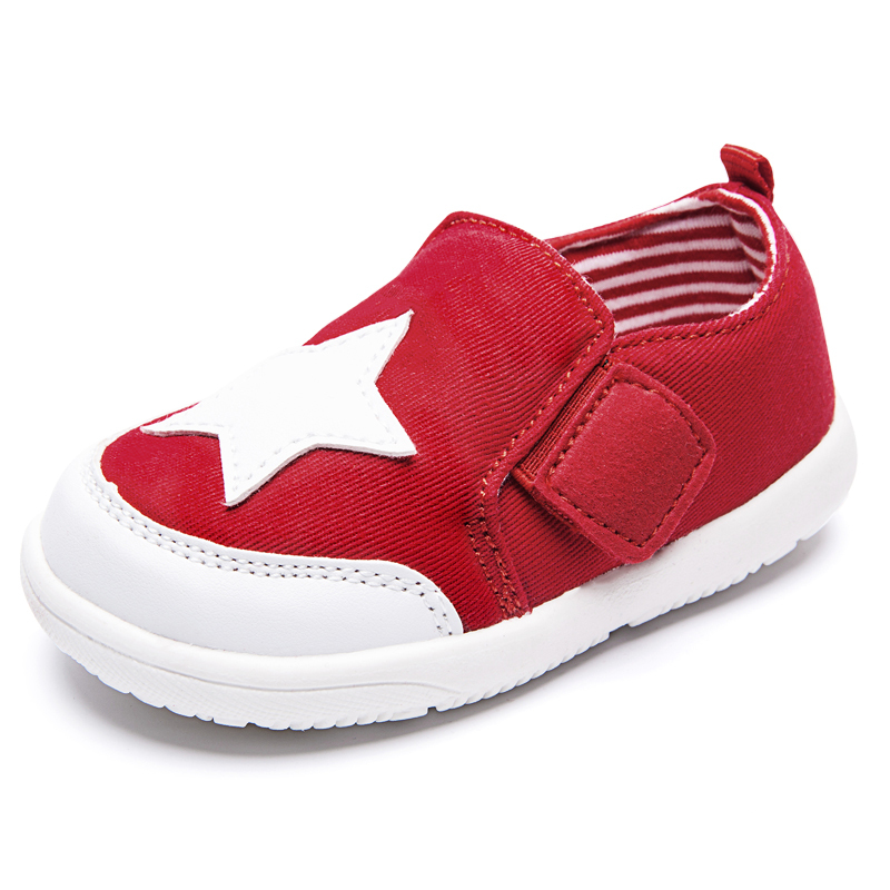 YESPOPO 学步鞋 1-3岁婴幼儿宝宝夏秋季星星男女童单鞋机能板鞋子 中国红 145码/内长14.5cm