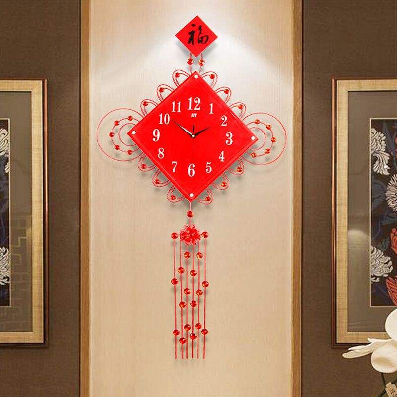 久久达挂钟客厅中式现代简约创意时尚中国风时钟静音石英钟表JT1656大号