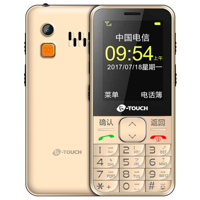 天语 K-TOUCH L580C 电信2G 老人手机 单卡 大字体 大声音 支持 支持电信4G卡 学生机 金色