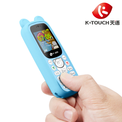 天语(K-Touch)Q7 移动版版儿童手机 电话迷你卡通学生直板按键功能备用卡片待机时间长 小手机 蓝色