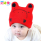 贝迪牛+秋冬新生婴儿男女童可爱双层棉线卡通套头帽婴儿帽子