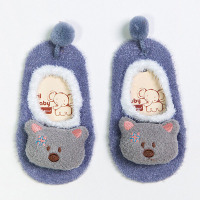 贝迪牛+婴幼儿袜套可爱卡通羽毛纱防滑公仔宝宝袜点胶儿童学步地板袜