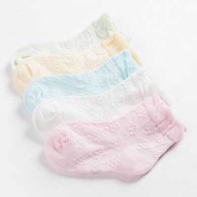 贝迪牛新品【5双装】春夏季儿童袜子网眼棉袜无骨婴儿袜男女宝宝袜子